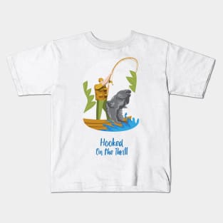 Hooked on the Thrill Fishing Kids T-Shirt